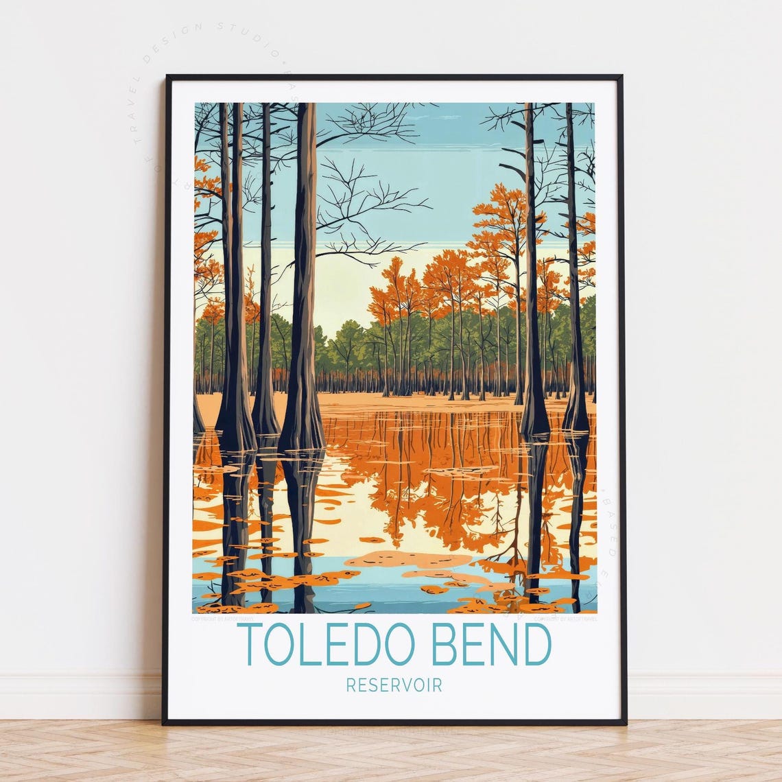 Toledo Bend Reservoir Cypress Trees Autumn Reflection Poster
