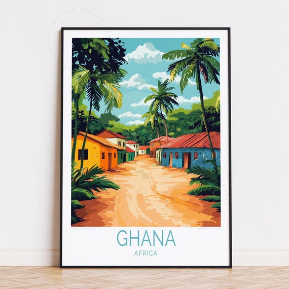 Ghana Africa Travel Poster West Wall Art Print Home Decor Birthday Gifts Personalised