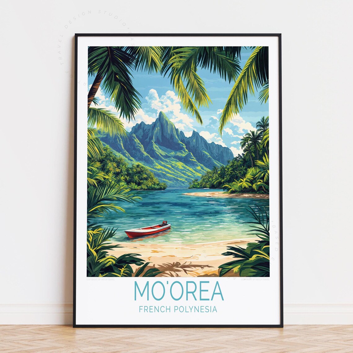 Moorea French Polynesia Tropical Island Lagoon Travel Poster