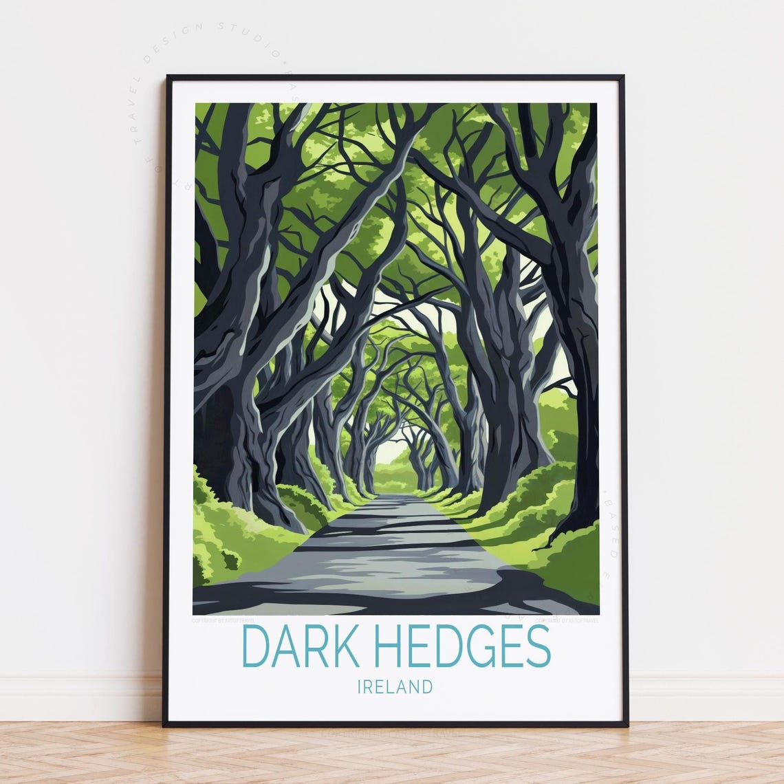 Dark Hedges Ireland Twisted Beech Tunnel Road Moody Forest Poster