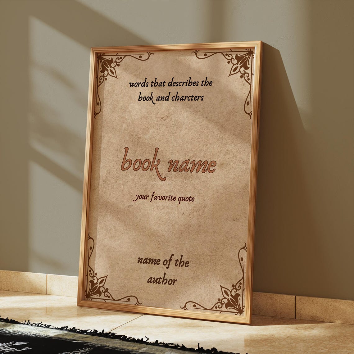 Custom Book Quote Personalized Bookish Poster Vintage Parchment Gift - Image 4