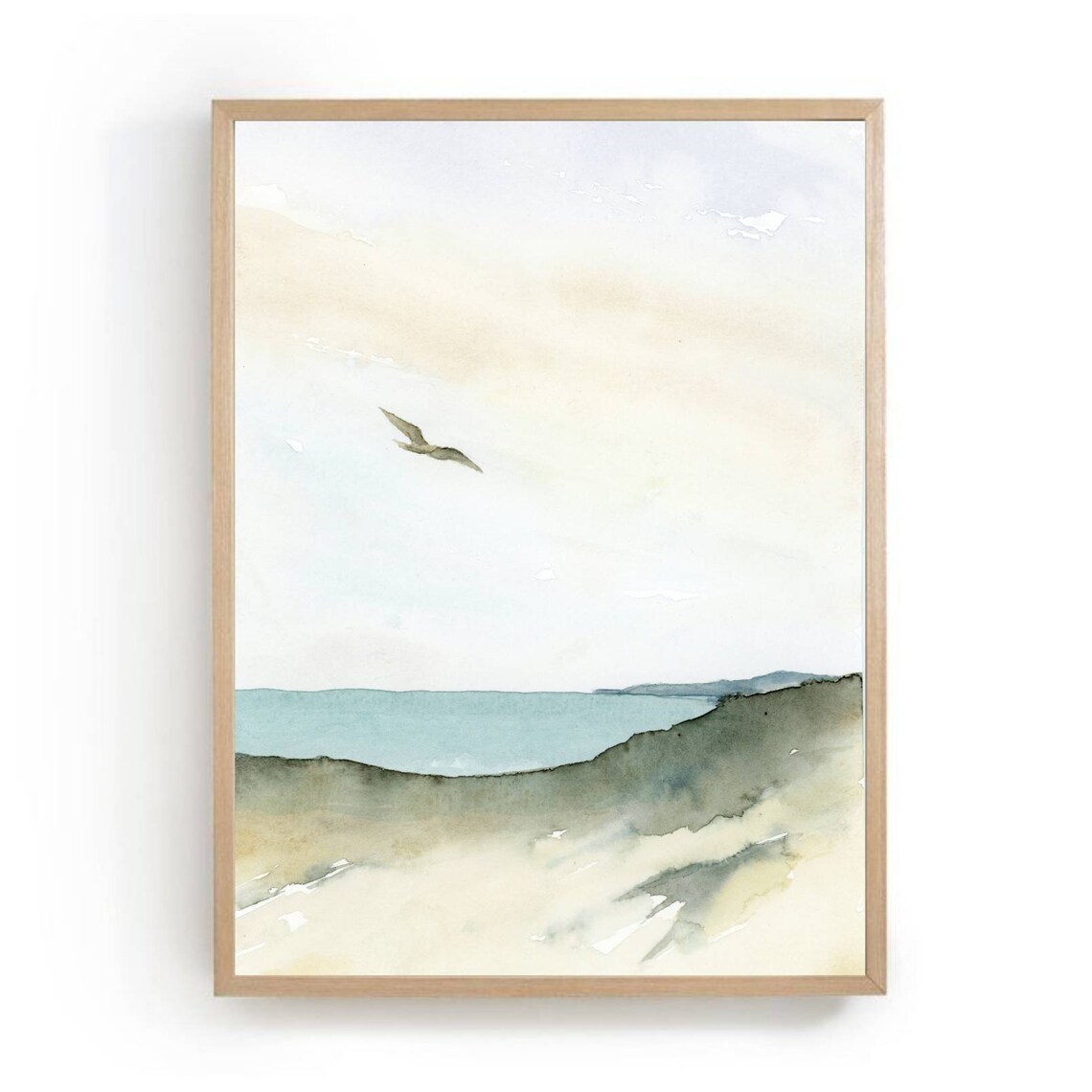 Ocean Minimalist Seascape Watercolor Art Print