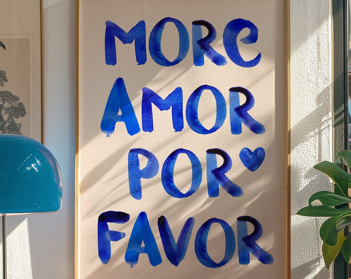 More Amor Por Favor Love Quote, Preppy Decor Poster - Image 5