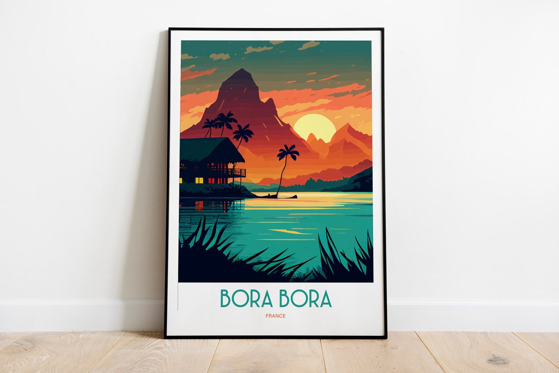 Bora Bora Travel Print French Polynesia Travel Art French Island Travel Print Bora Bora Island Travel Poster French Polynesia Art