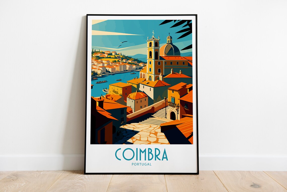 Coimbra Portugal Travel Poster, Europe Wall Decor