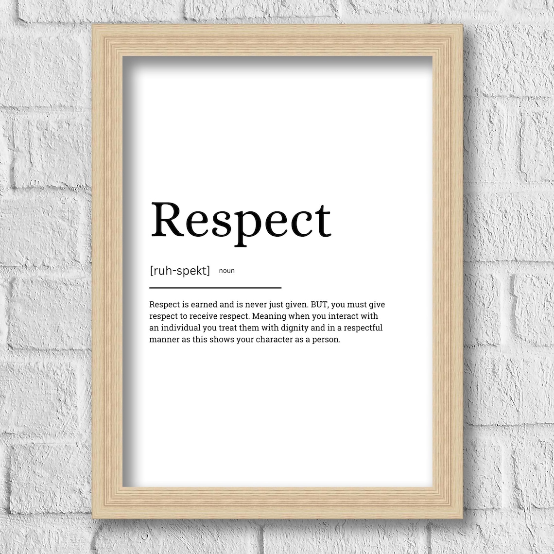 Respect Definition Minimalist Quote Art Print - Image 3