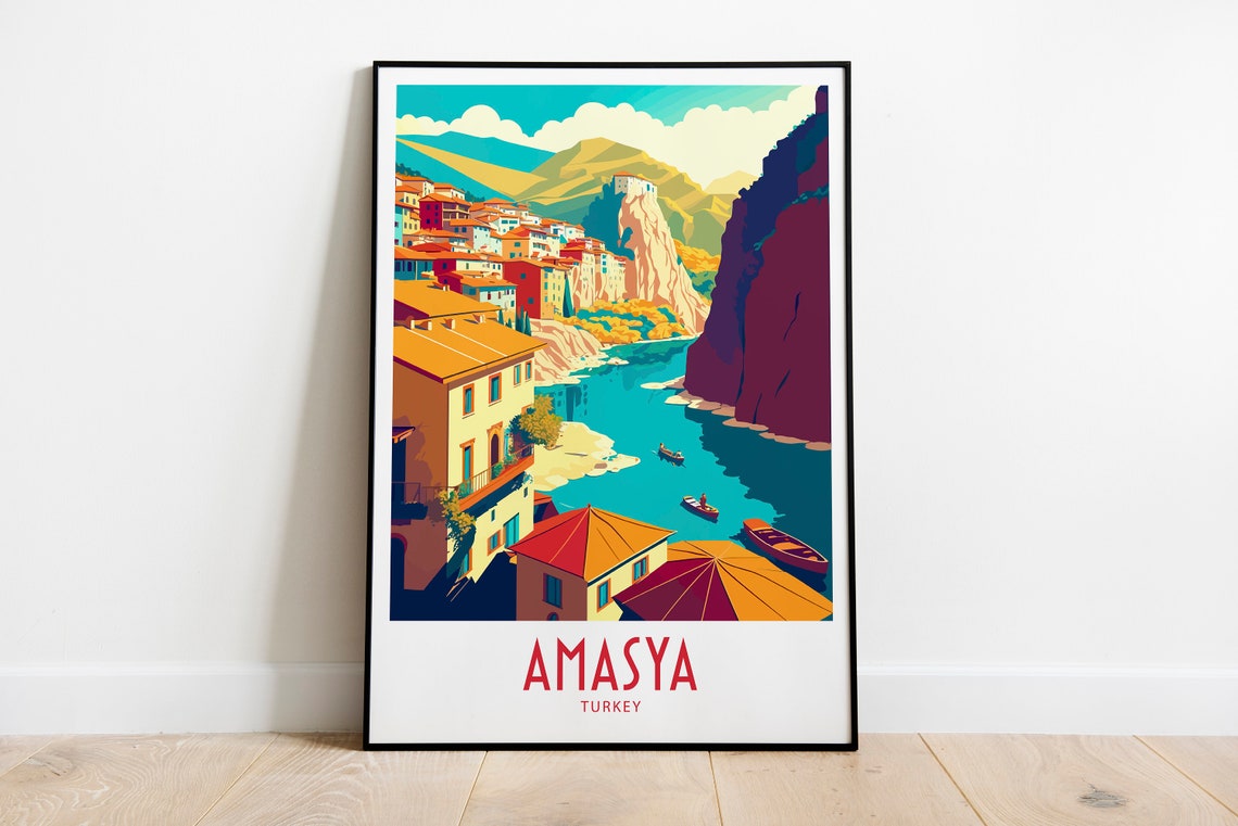 Amasya Travel Print Wall Art Amasya Turkey Wall Hanging Home Decoration Amasya Turkey Gift Art Lovers Amasya Poster Art Travel Poster Amasya