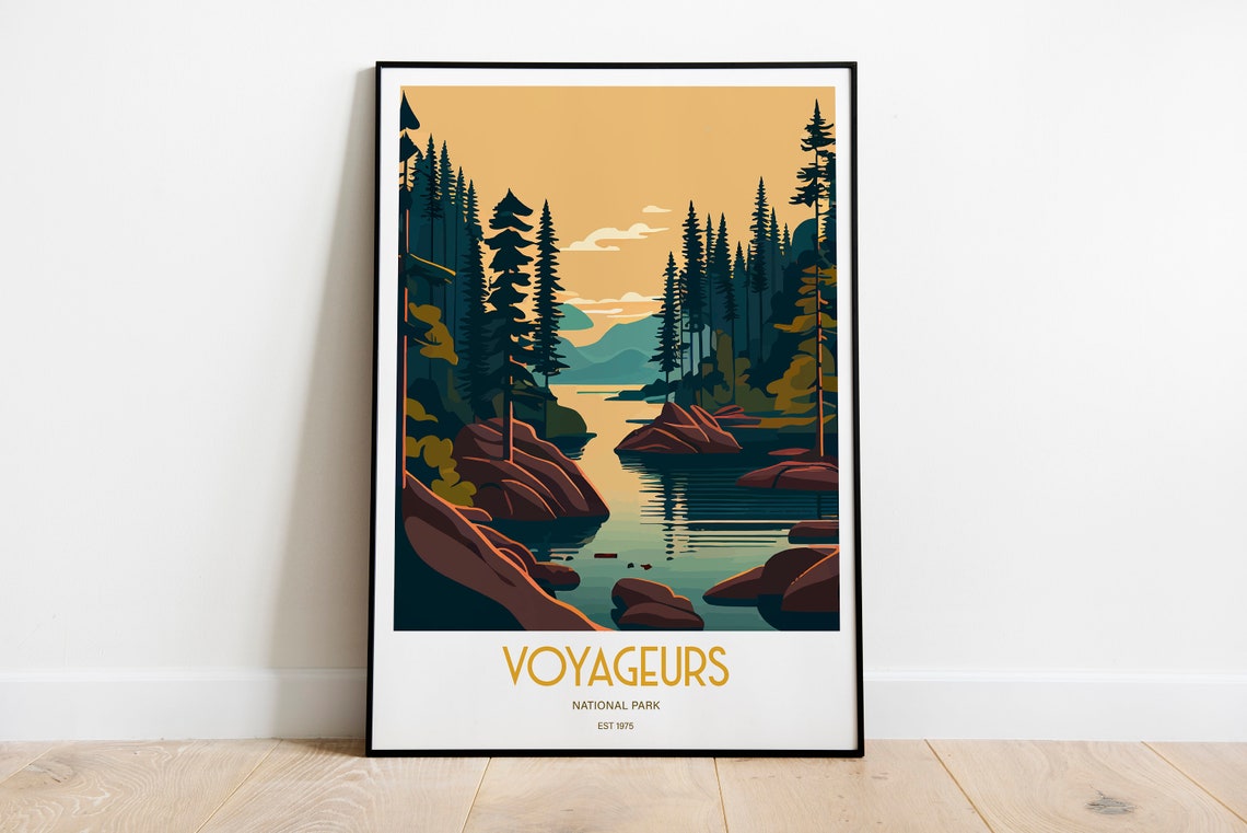 Voyageurs National Park Travel Print National Park Travel Art Voyageurs Travel Print Usa National Park Voyageurs Travel Poster