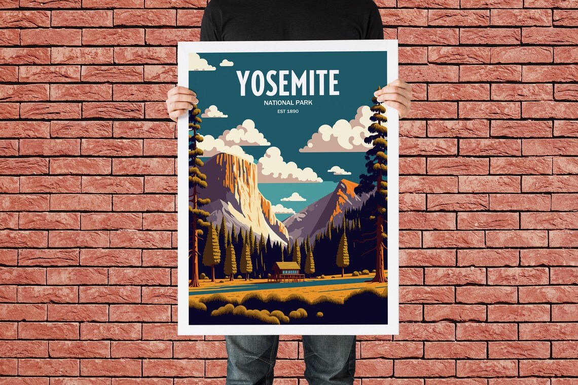 Yosemite National Park Travel Poster, Travel Art - Image 4