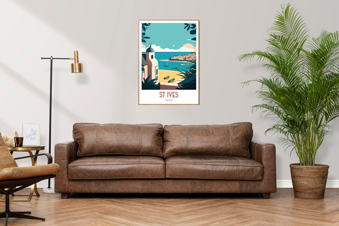 St Ives England Cornish Harbor Beach View Retro Travel Poster - Image 3