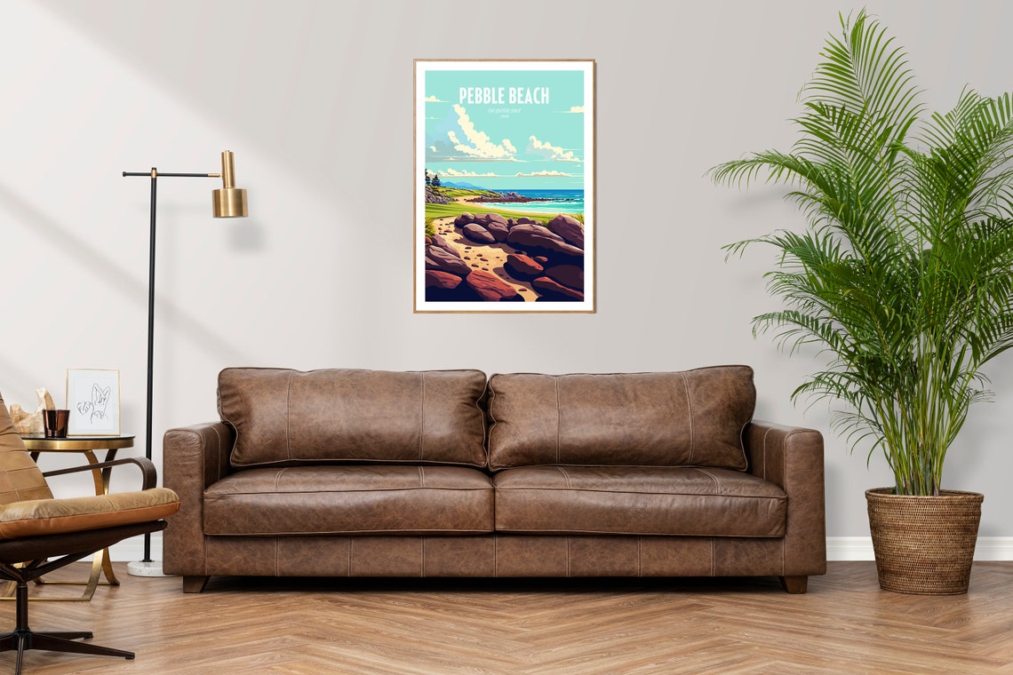 Pebble Beach Golf Course Rocky Pacific Coast Vintage Travel Poster - Image 2