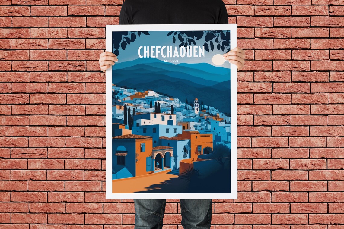 Chefchaouen Morocco Travel Poster, Blue City Wall Art - Image 4