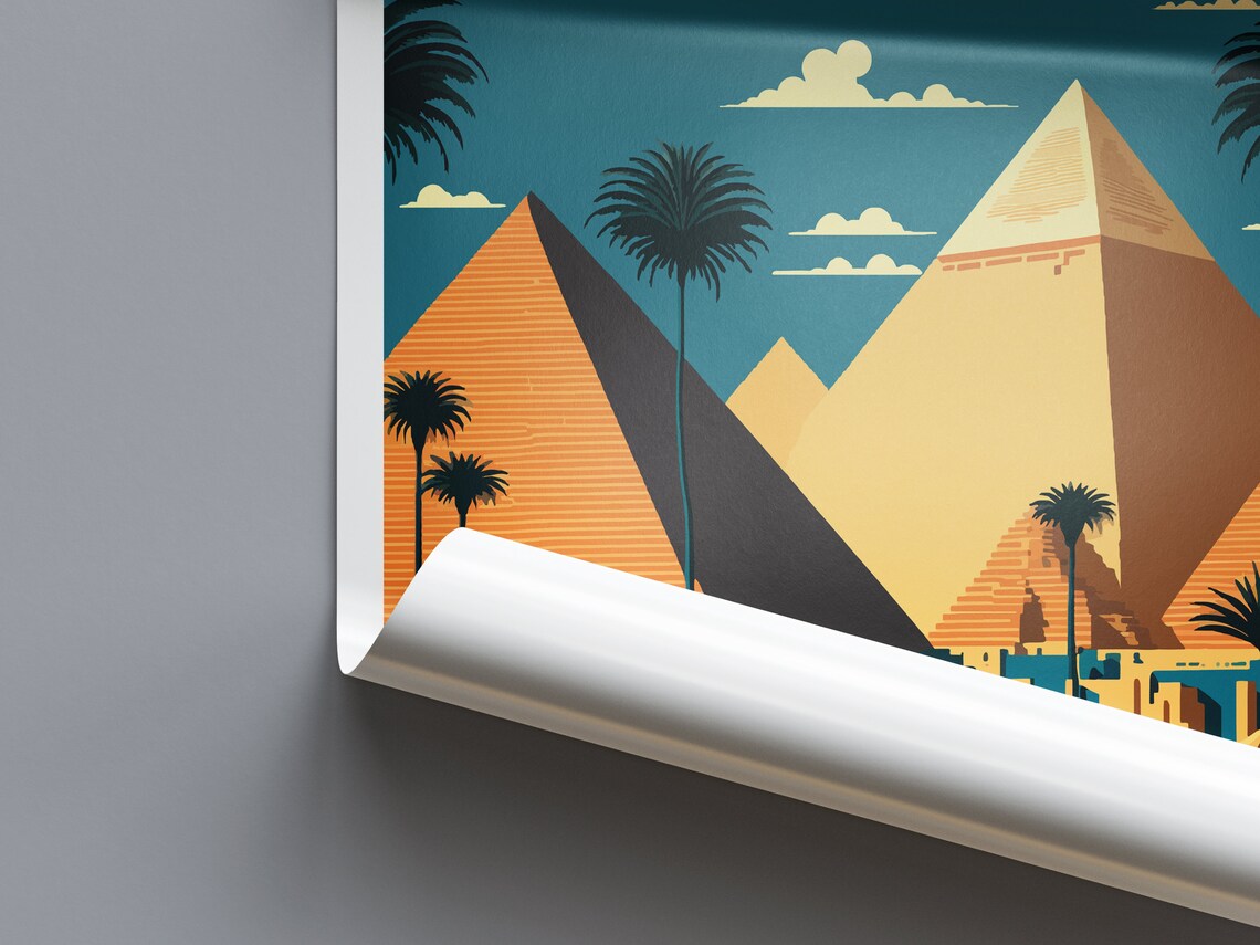 Cairo Egypt Pyramid Travel Poster, Pyramids of Giza - Image 2