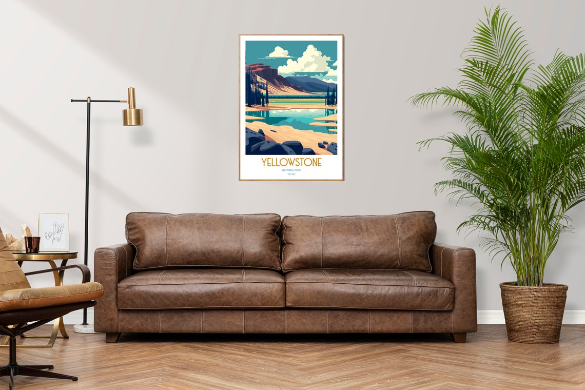 Yellowstone National Park Travel Print National Park Travel Art Yellowstone Travel Print Usa National Park Yellowstone Travel Poster - Image 3