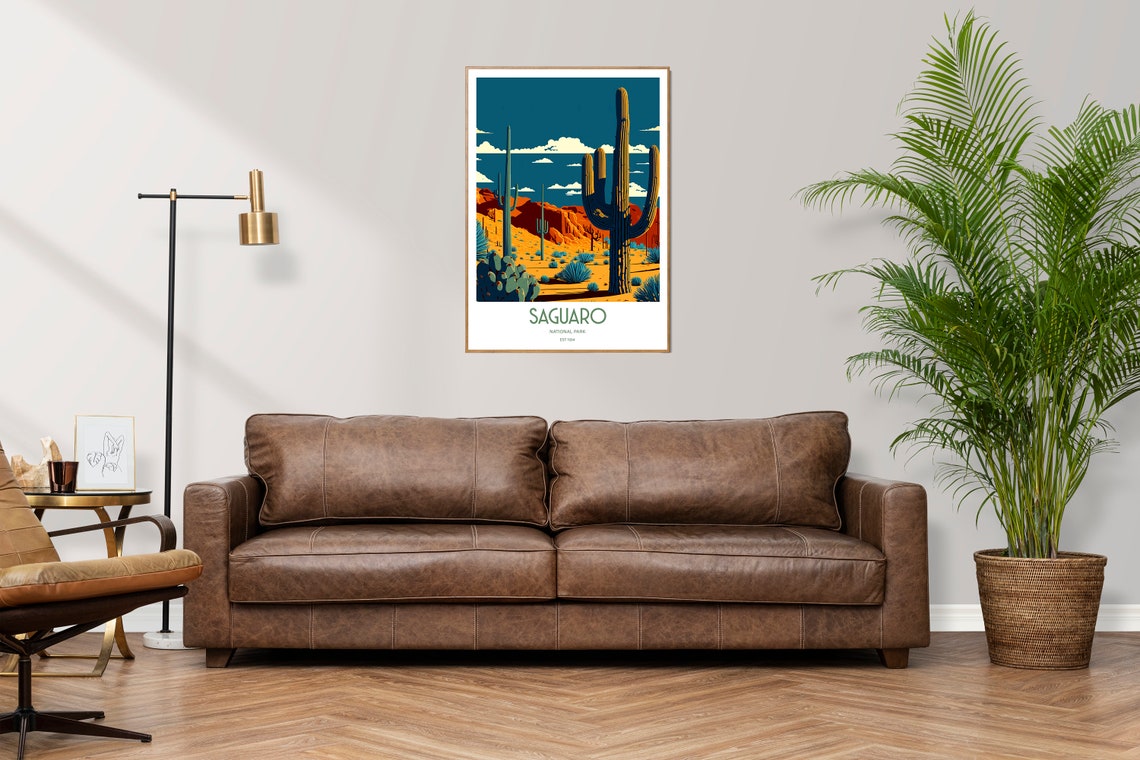 Saguaro National Park Travel Print National Park Travel Art Saguaro Travel Print Usa National Park Saguaro Travel Poster - Image 3