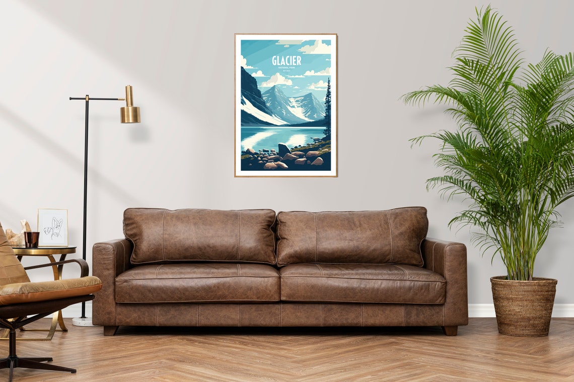 Glacier National Park Travel Print National Park Travel Art Glacier Travel Print Usa National Park Glacier Travel Poster - Image 2