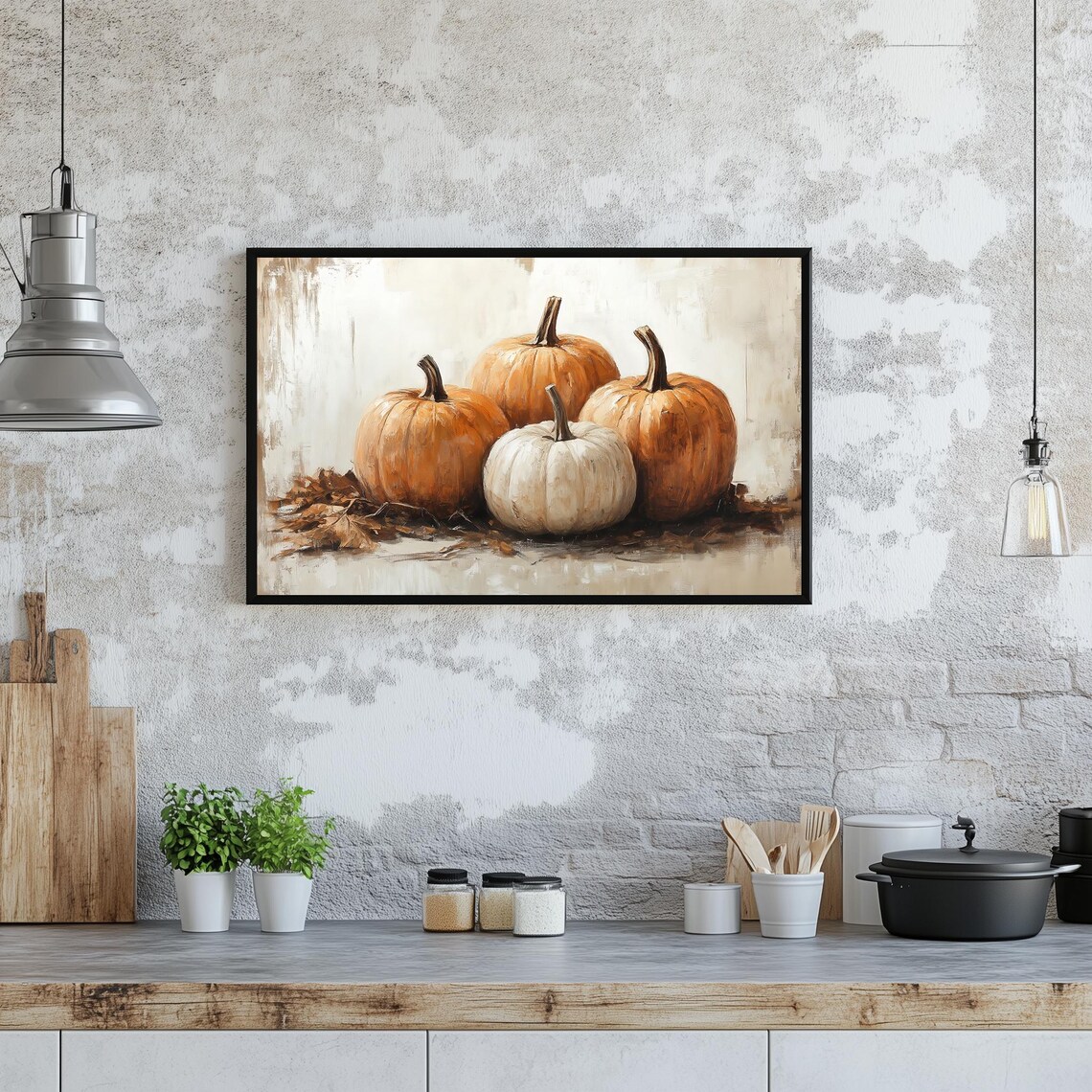 Vintage Pumpkin Still Life, Rustic Fall Art Print - Image 3