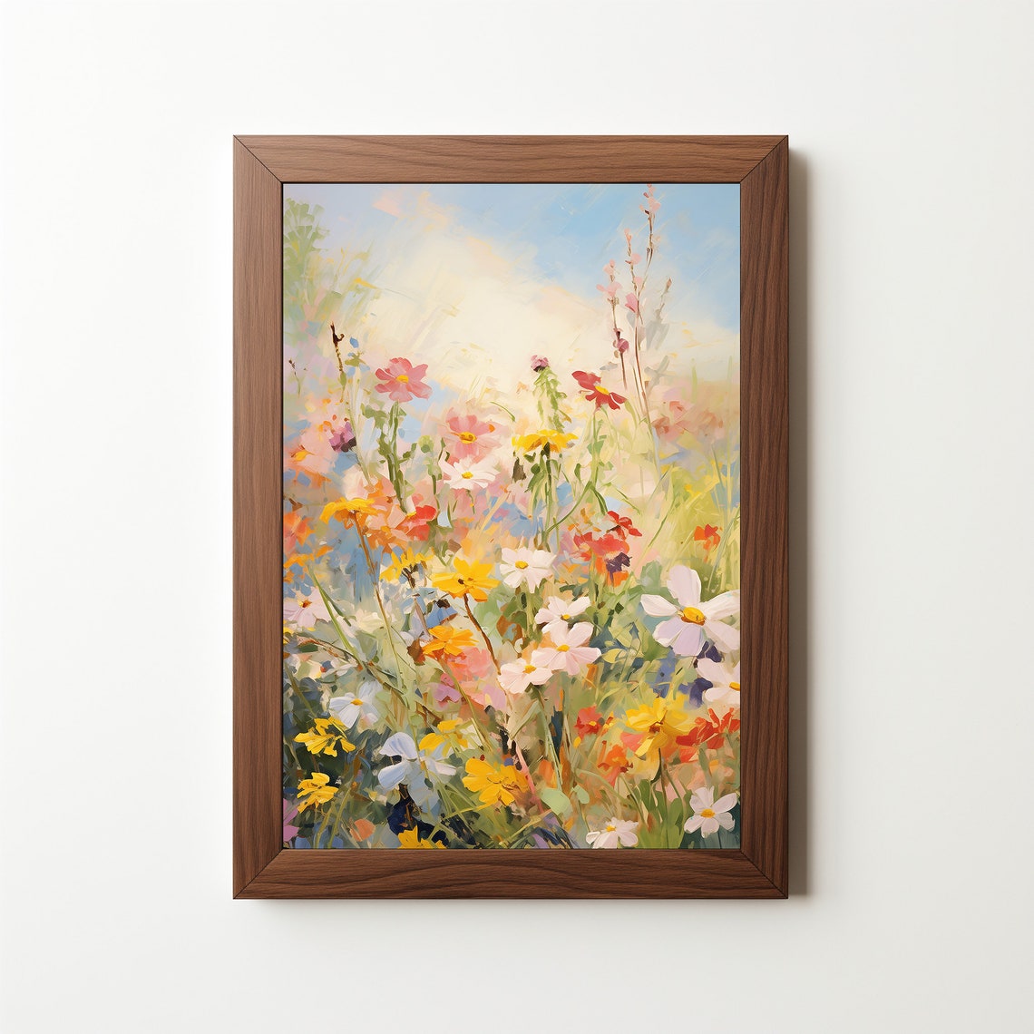 Dreamy Wildflower Bouquet Impressionist Pastel Floral Art Print