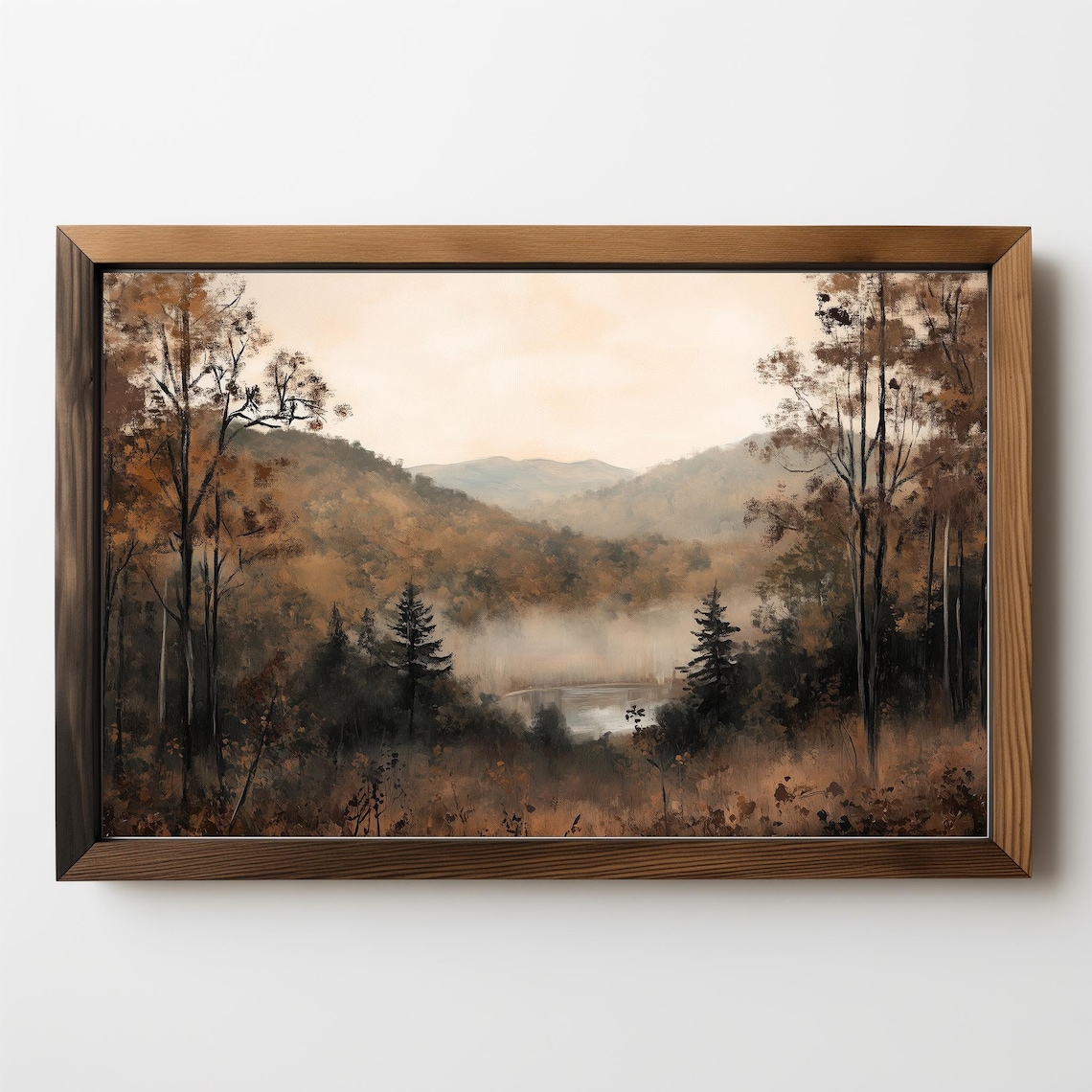 Rustic Fall Landscape, Vintage Autumn Wall Art