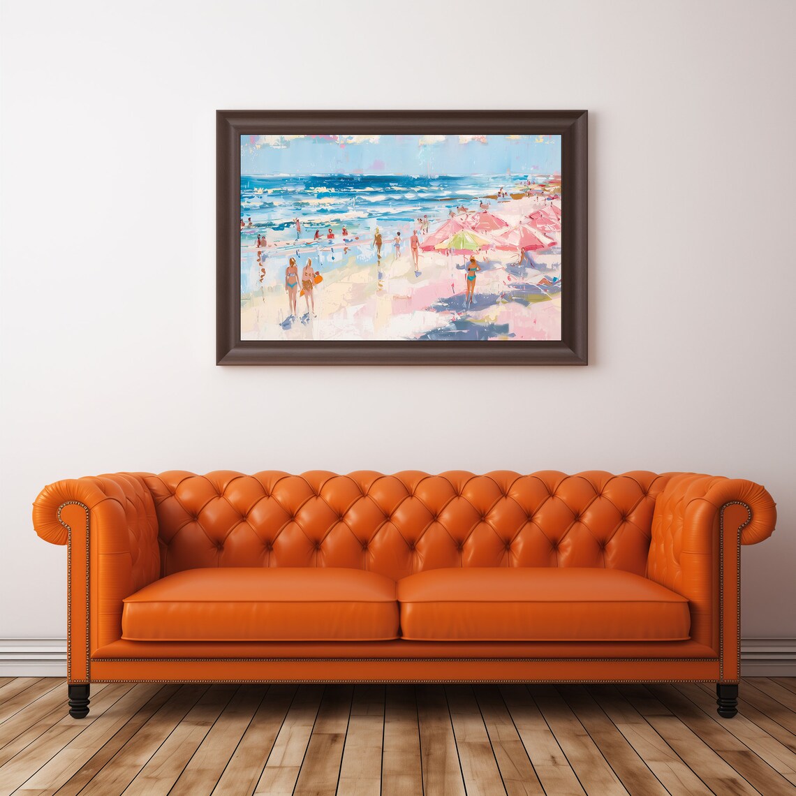 Retro Coastal Abstract, Pink Girly Wall Art Print - Image 3
