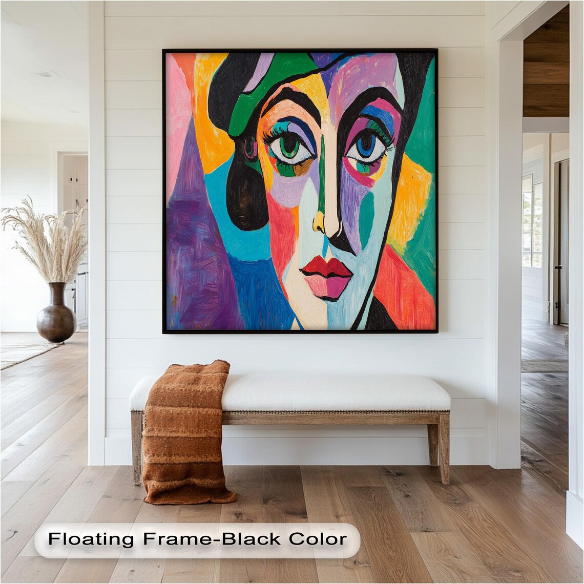 Colorful Cubist Woman, Bold Abstract Portrait - Image 2