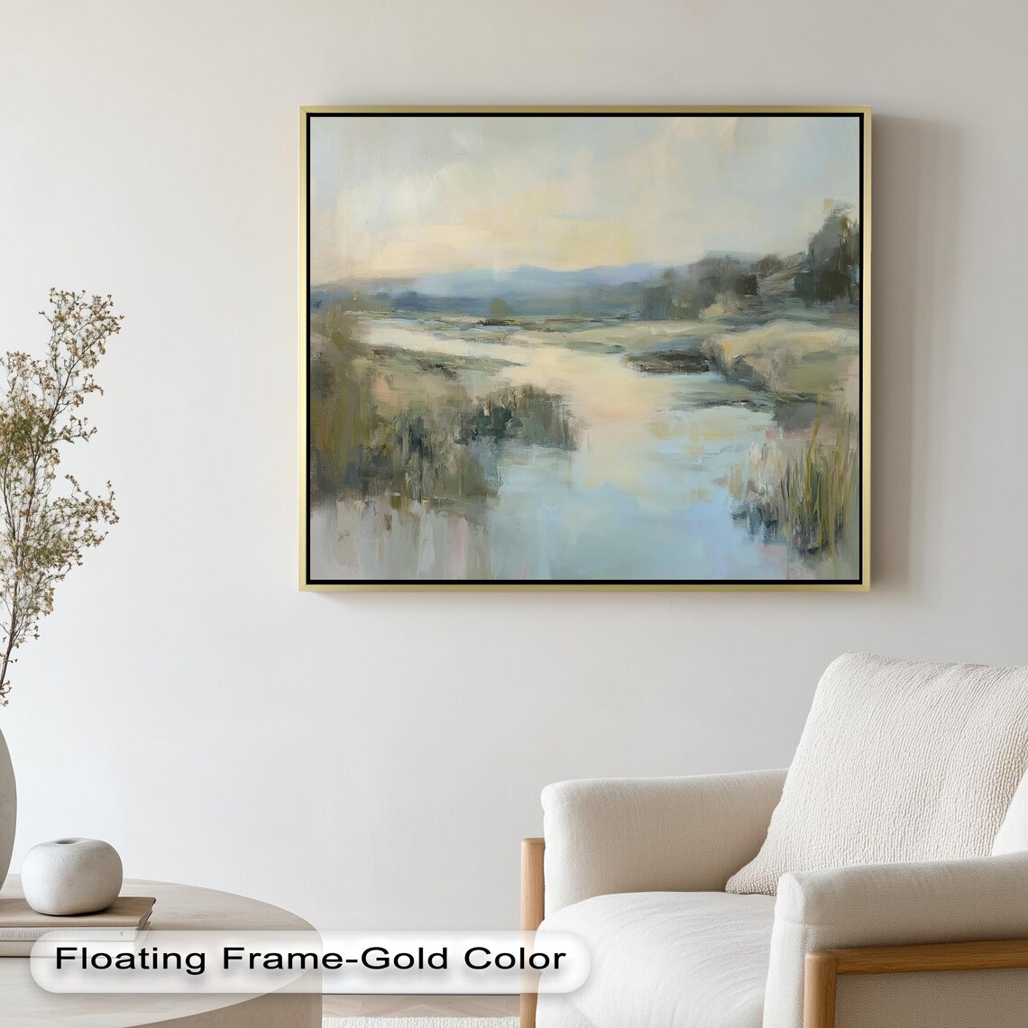 Serene River Scene, Modern Minimalist Art Print - Image 4