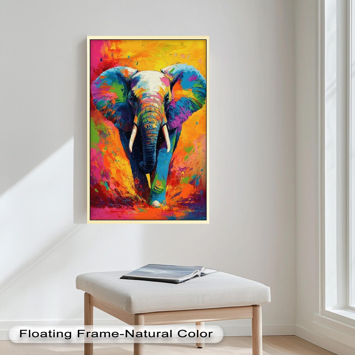 Colorful Elephant, Bohemian Animal Decor - Image 2