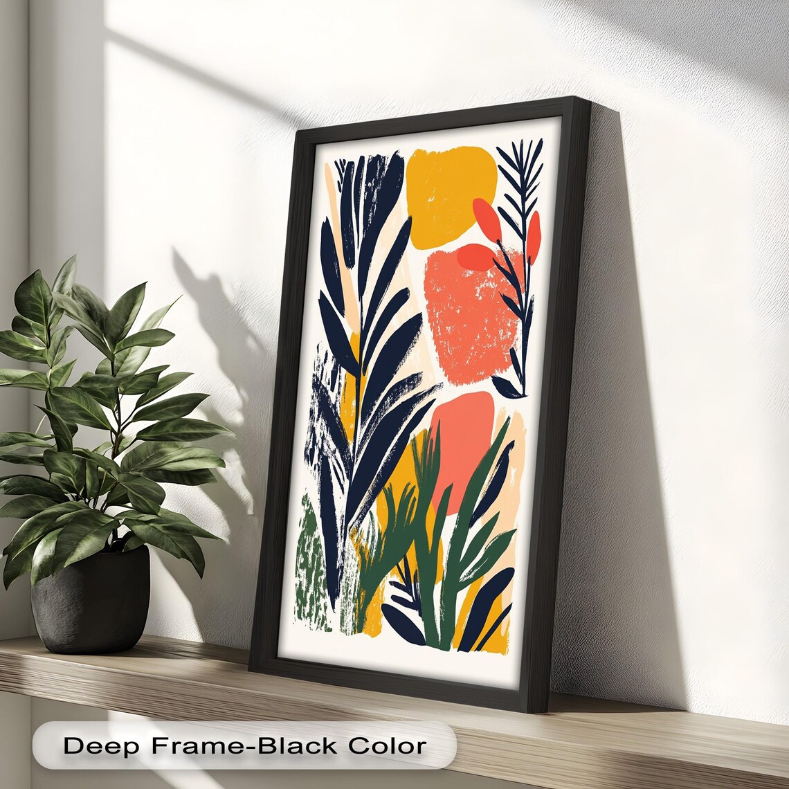 Abstract Botanical Vertical Art Print, Minimal Decor - Image 4