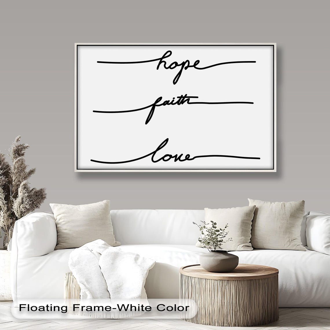 Hope Faith Love Minimalist Inspirational Quote - Image 3