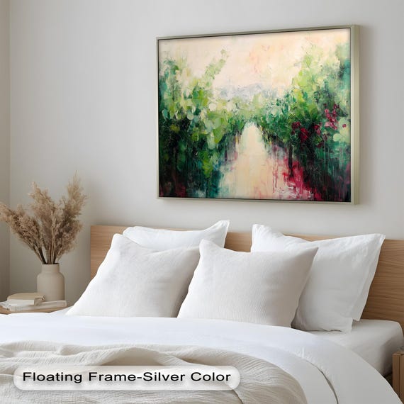 Vineyard Landscape, Impressionist Rustic Nature Decor