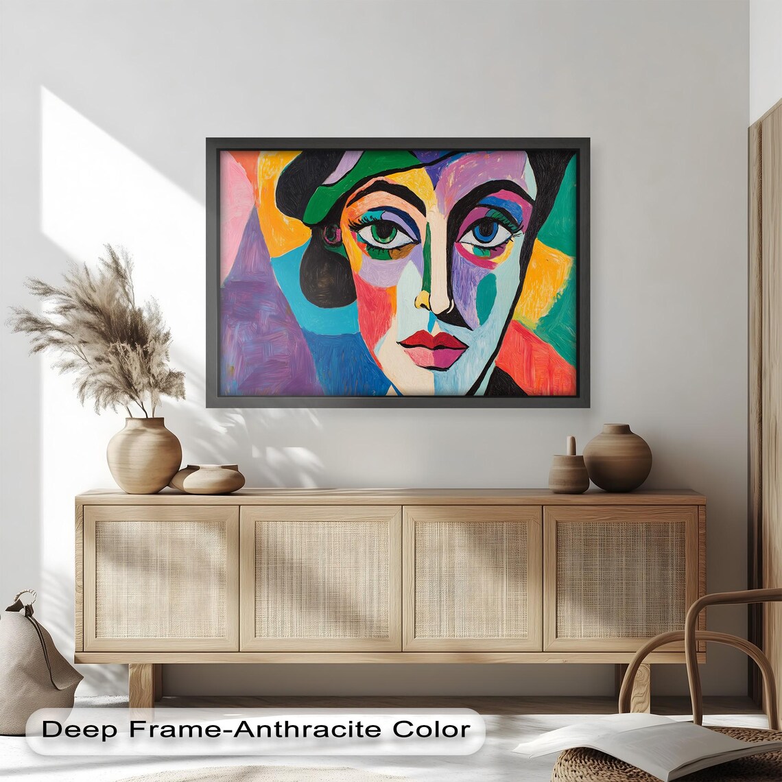 Colorful Cubist Woman, Bold Abstract Portrait - Image 4