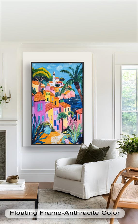 Mediterranean Village, Coastal Town Art Print