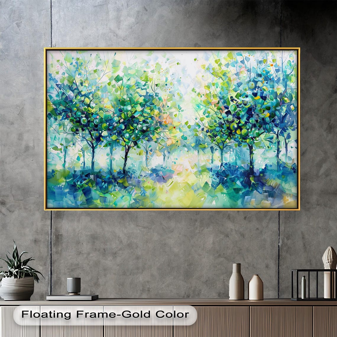 Vibrant Tree Painting, Abstract Nature Landscape - Image 2