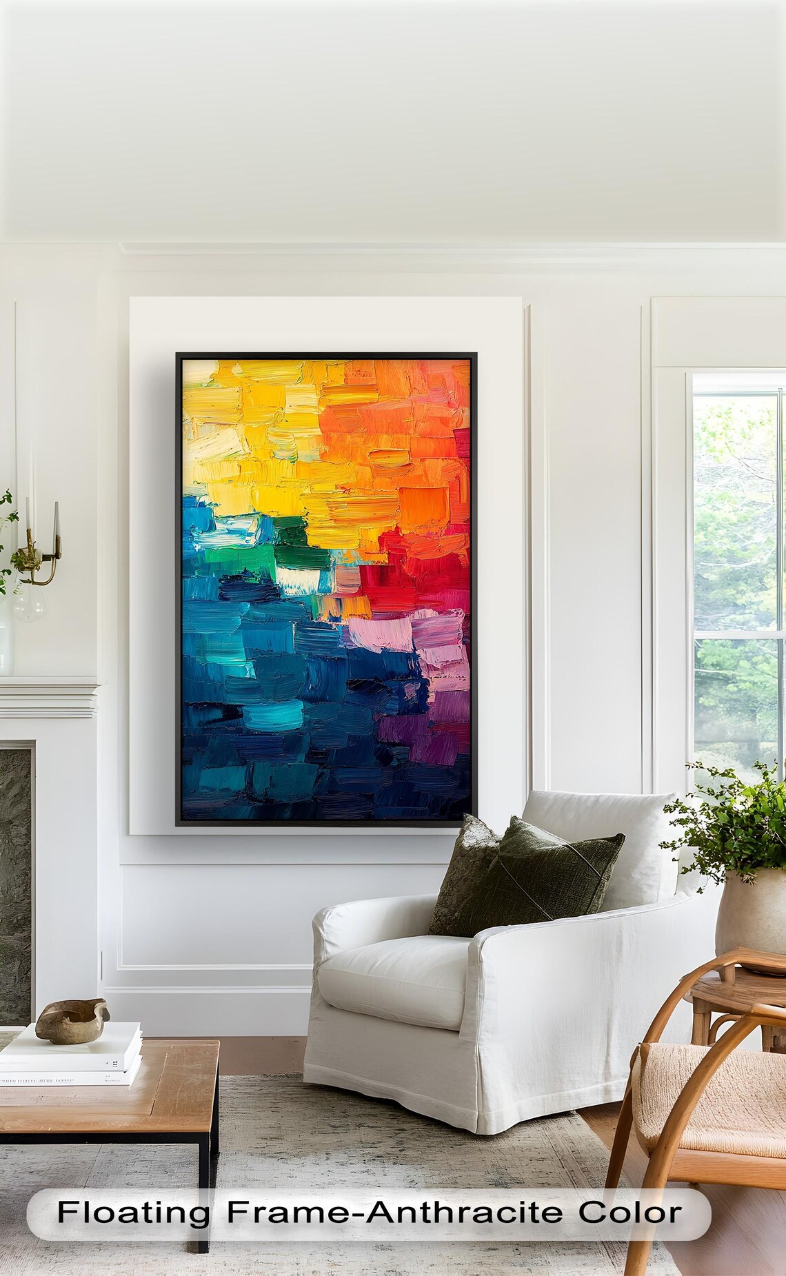Rainbow Color Block Bold Abstract Vertical Print - Image 2