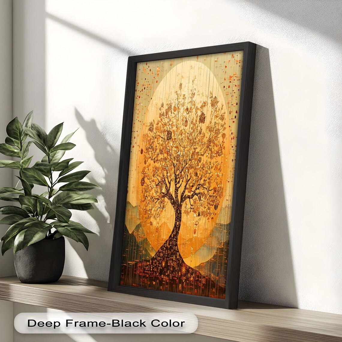 Golden Tree Of Life Oil Painting, Spiritual Nature Artwork - Image 4