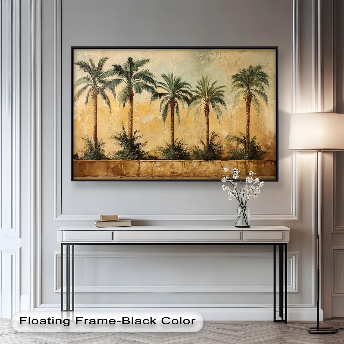 Palm Tree Vintage Tropical Landscape, Rustic Decor - Image 2
