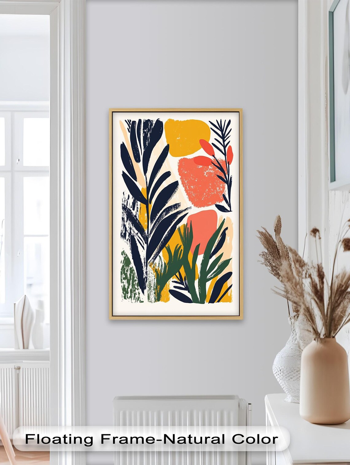 Abstract Botanical Vertical Art Print, Minimal Decor