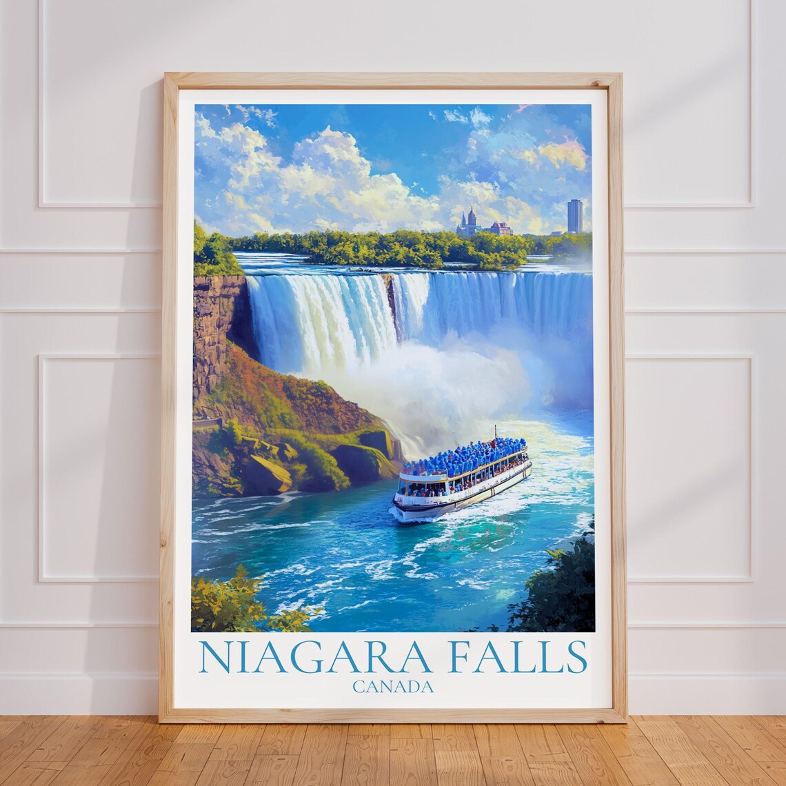 Niagara Falls Canada Tour Boat Horseshoe Falls Travel Poster