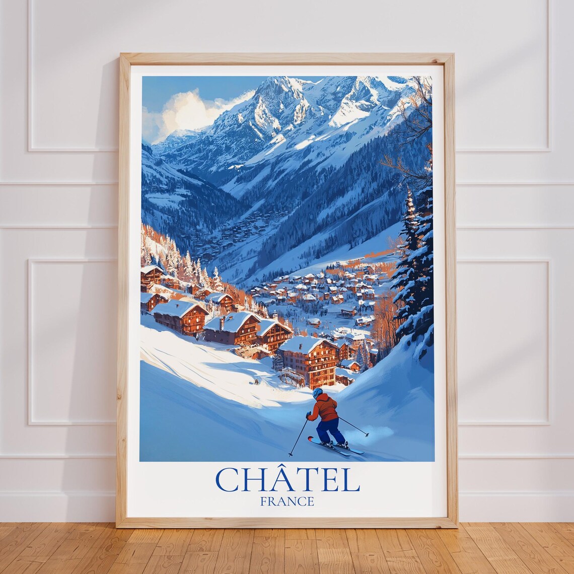 Chatel France Ski Resort Village Powder Slopes Winter Poster