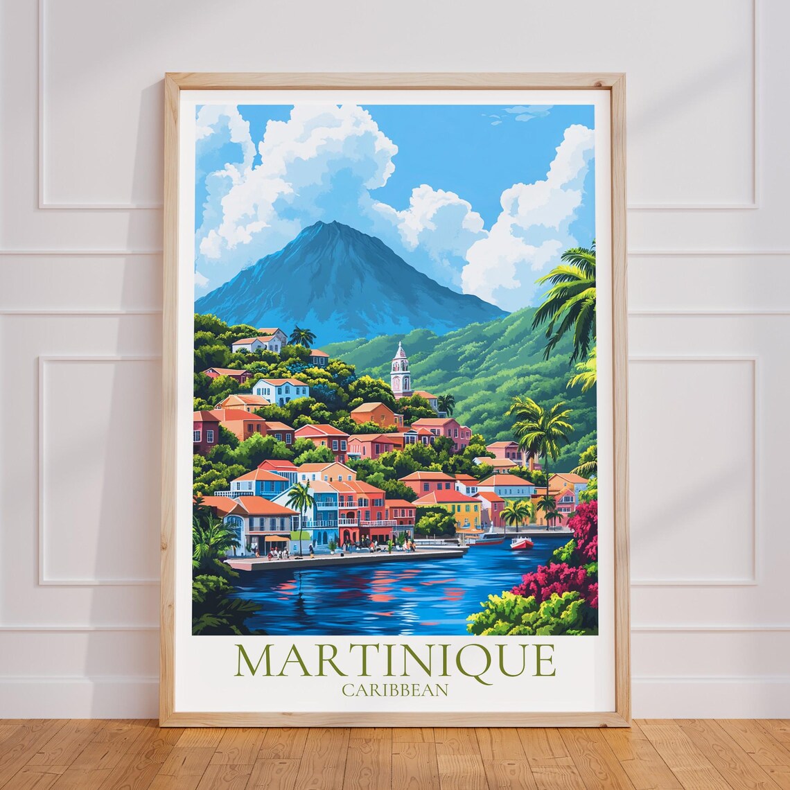 Martinique Travel Poster, Caribbean Vacation Poster