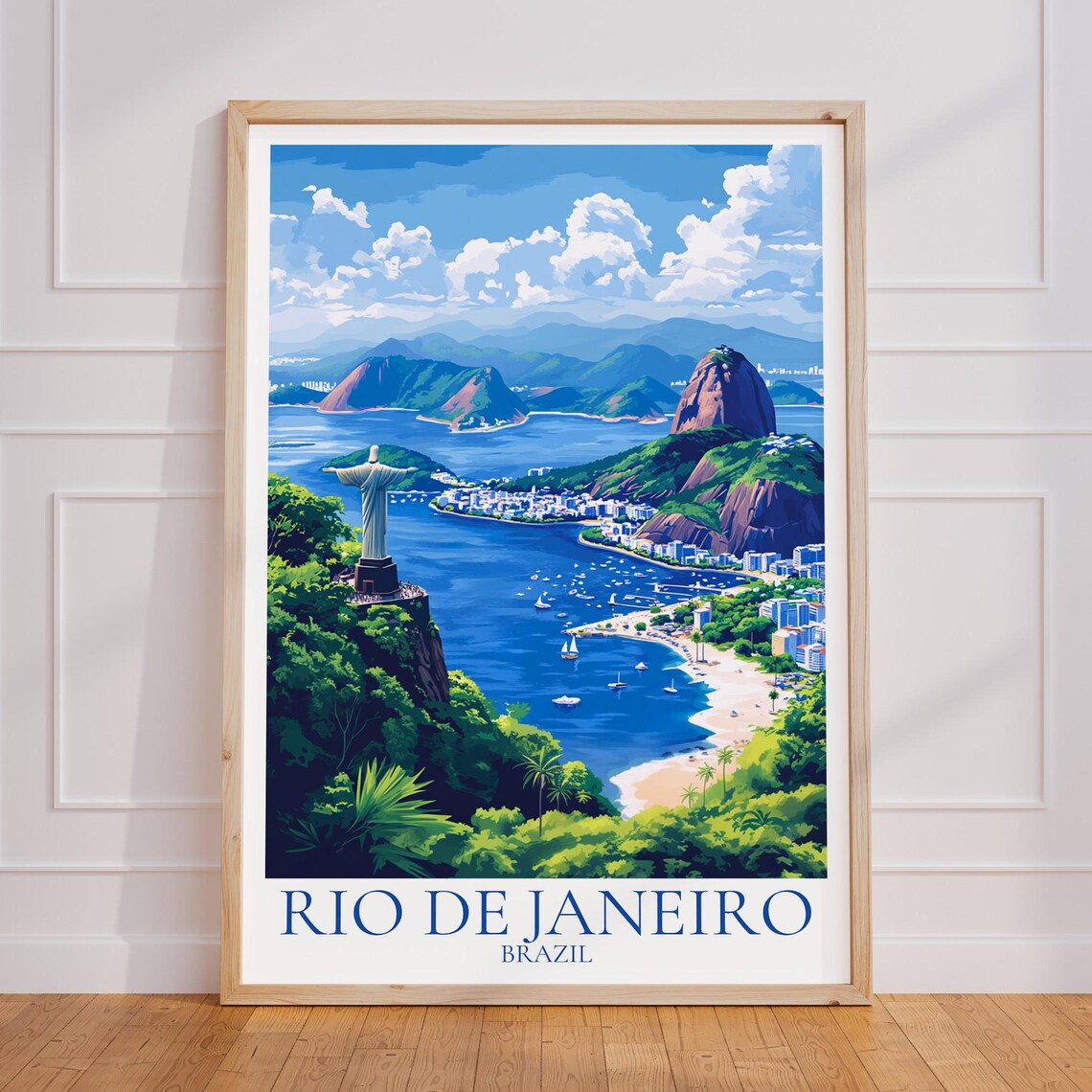 Rio de Janeiro Brazil Christ the Redeemer and Sugarloaf Bay Poster