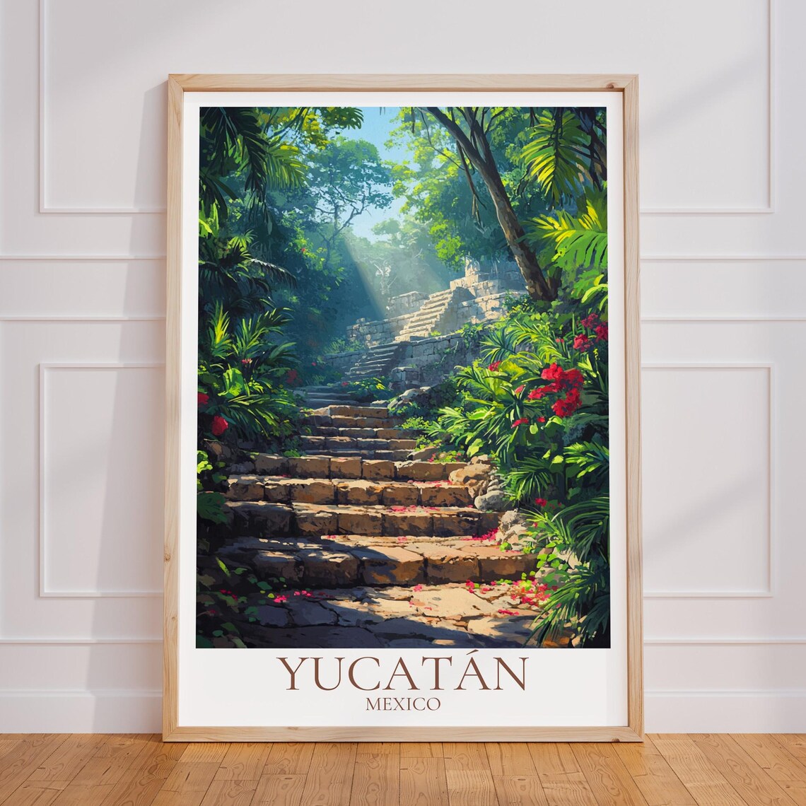 Yucatn Travel Poster Mexico Wall Art Print Vintage Gift
