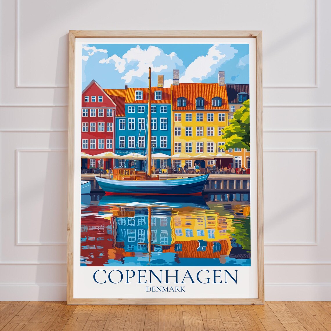 Copenhagen Denmark Nyhavn Harbor Colorful Houses Boats Poster