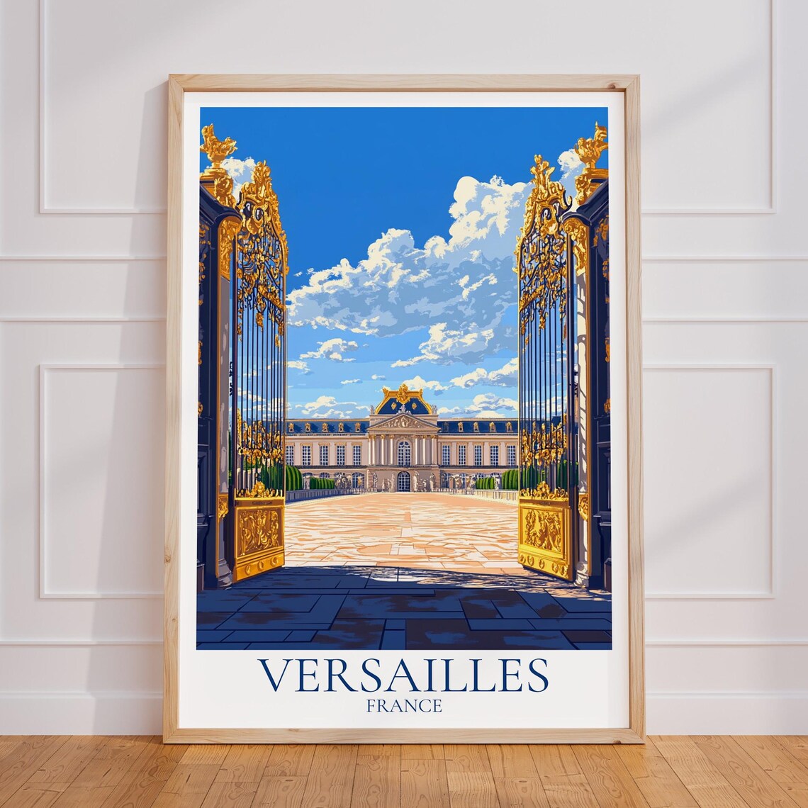 Versailles France Palace Golden Gates Grand Baroque Travel Poster