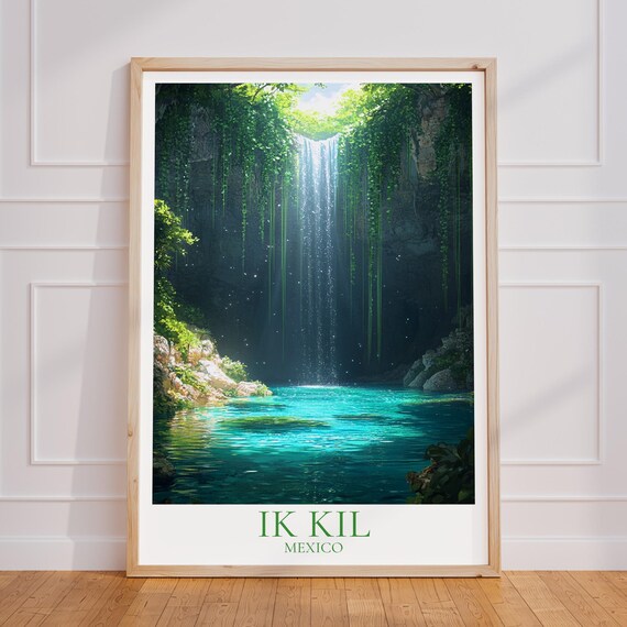 Cenote Travel Poster Mexico Wall Art Print Vintage Gift
