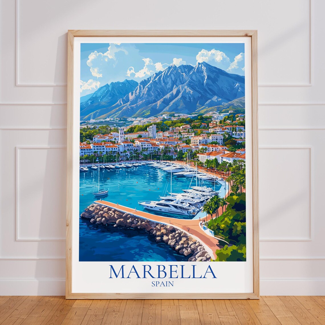 Marbella Marina Yacht Harbour Mountains Costa del Sol Spain Poster