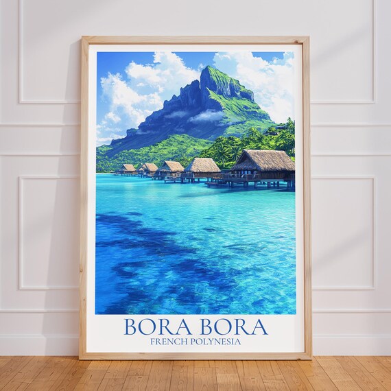 Bora Travel Poster Caribbean Wall Art Print Vacation Gift Tropical