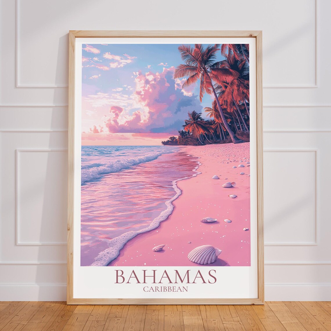 Bahamas Travel Poster Caribbean Wall Art Print Vacation Gift Tropical