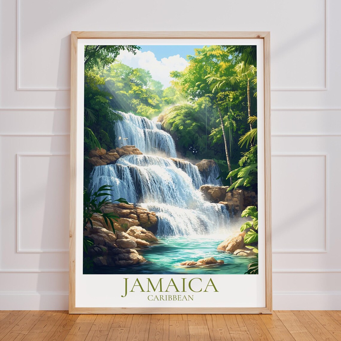 Jamaica Travel Poster Caribbean Wall Art Print Vacation Gift Tropical