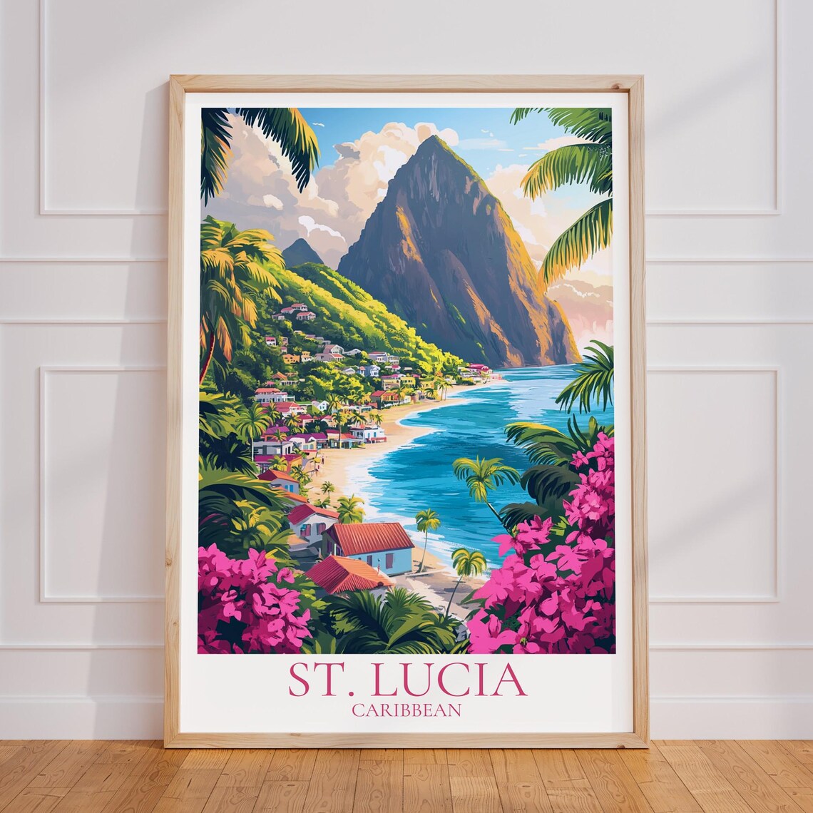 St Lucia Vacation Gift Tropical Travel Poster